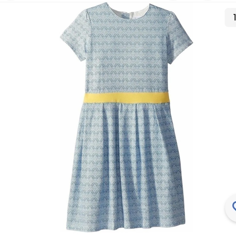 Toobydoo 156455 Girl's Soft Cotton Blue and Yellow Party Kids Dress 12